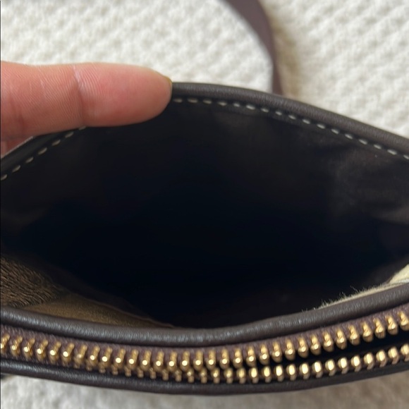 Coach Gold and Brown Patchwork Crossbody Bag - Picture 12 of 13